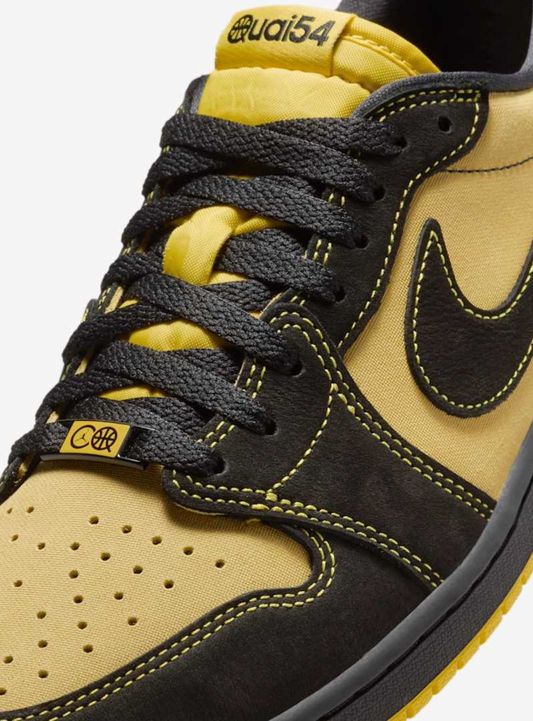 Air Jordan 1 Retro Low OG Quai 54 Black Tour Yellow Red、JORDAN、Cacoeks