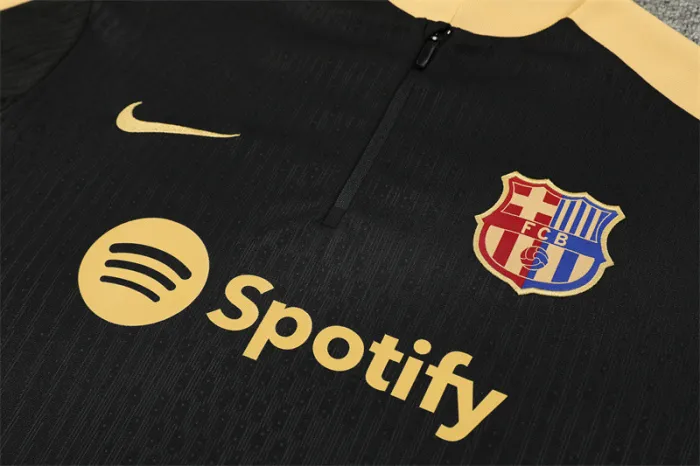2024/2025 Barcelona half-training suit black with gold jersey set:football jersey mysite: unitedjerseyfootball 邓江浪:football