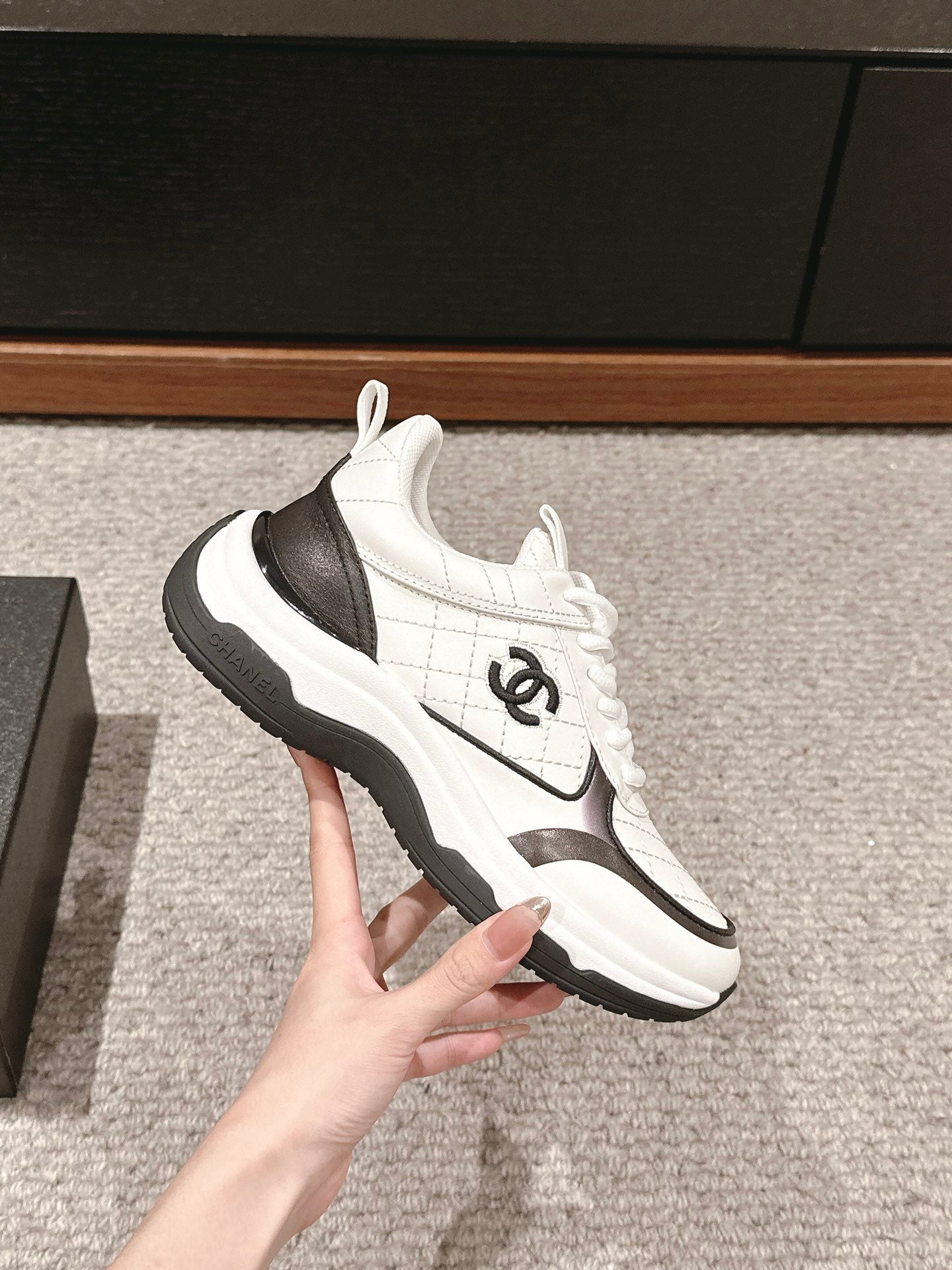 CC CLASSIC SNEAKER IN WHITE MIX BLACK LAMBSKIN、mysite、Cacoeks