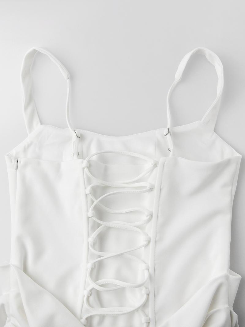 Sexy Bodycon Ruched Drawstring Mini Corset Dress for Women, Night Out Club Wear Party Dress