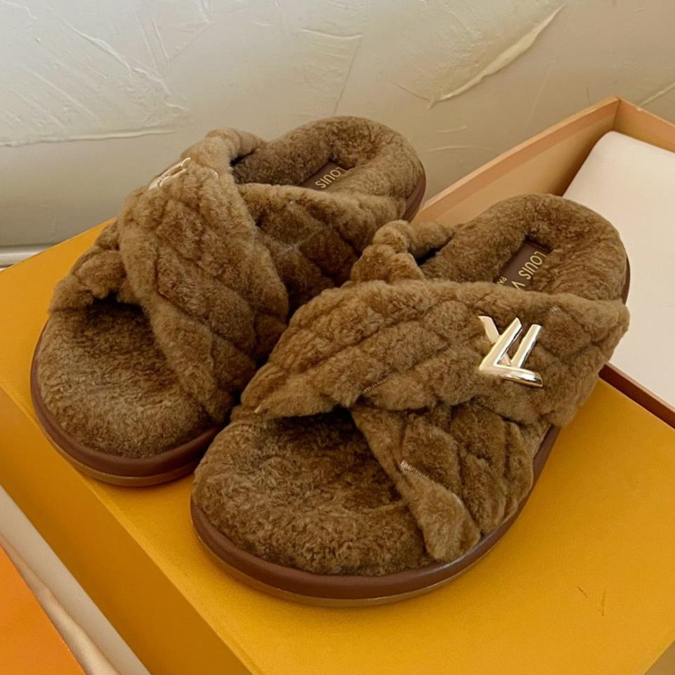 LV BLISS COMFORT MULE IN CHOCOLATE BROWN SHEARLING、mysite、Cacoeks