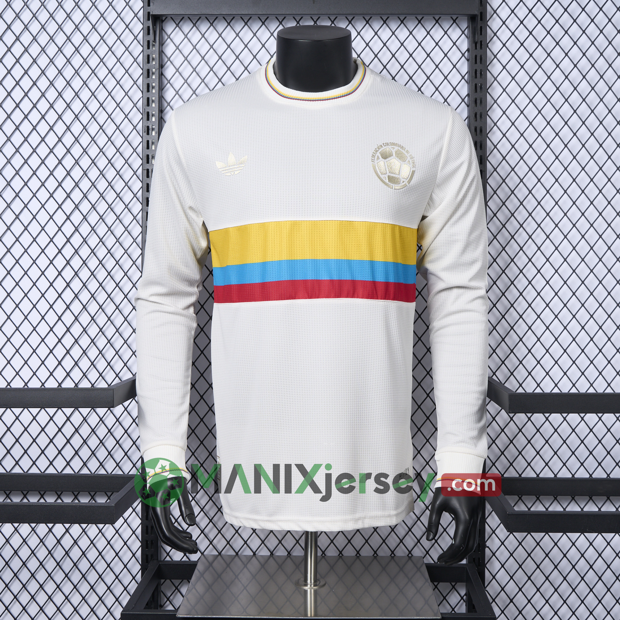 ManixJersey.com | Colombia 2024 100th Anniversary Long Sleeve Jersey - Player Version -Customize Name, Number and Patch | Worldwide Shipping