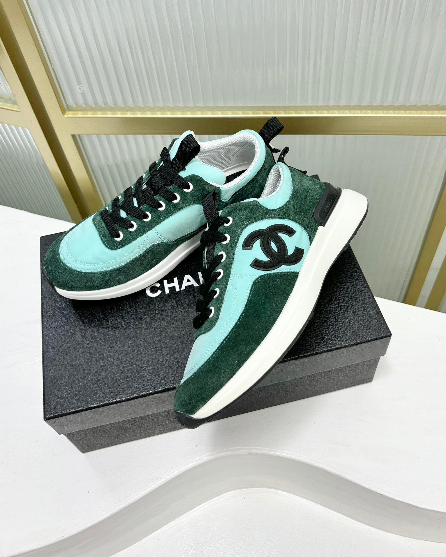 SNEAKER IN GREEN MINT MIX FOREST GREEN SUEDE、mysite、Cacoeks