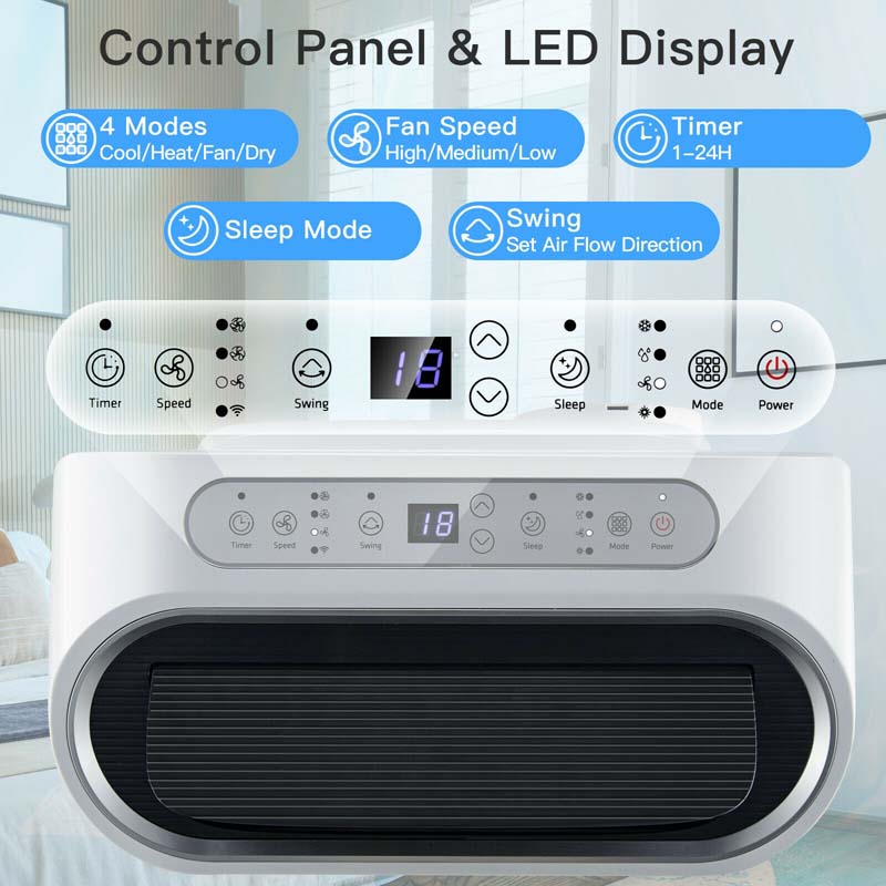 Eletriclife 12000 BTU Portable 4-in-1 Air Conditioner with Smart Control