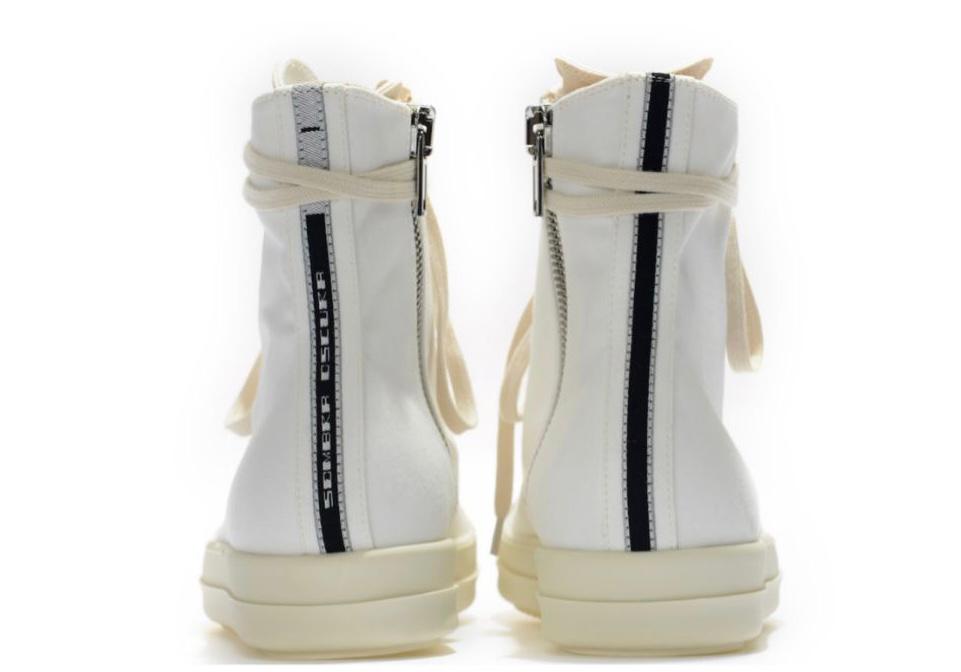 Rick Owens Canvas High Top Sneaker in White Cream、mysite、Cacoeks