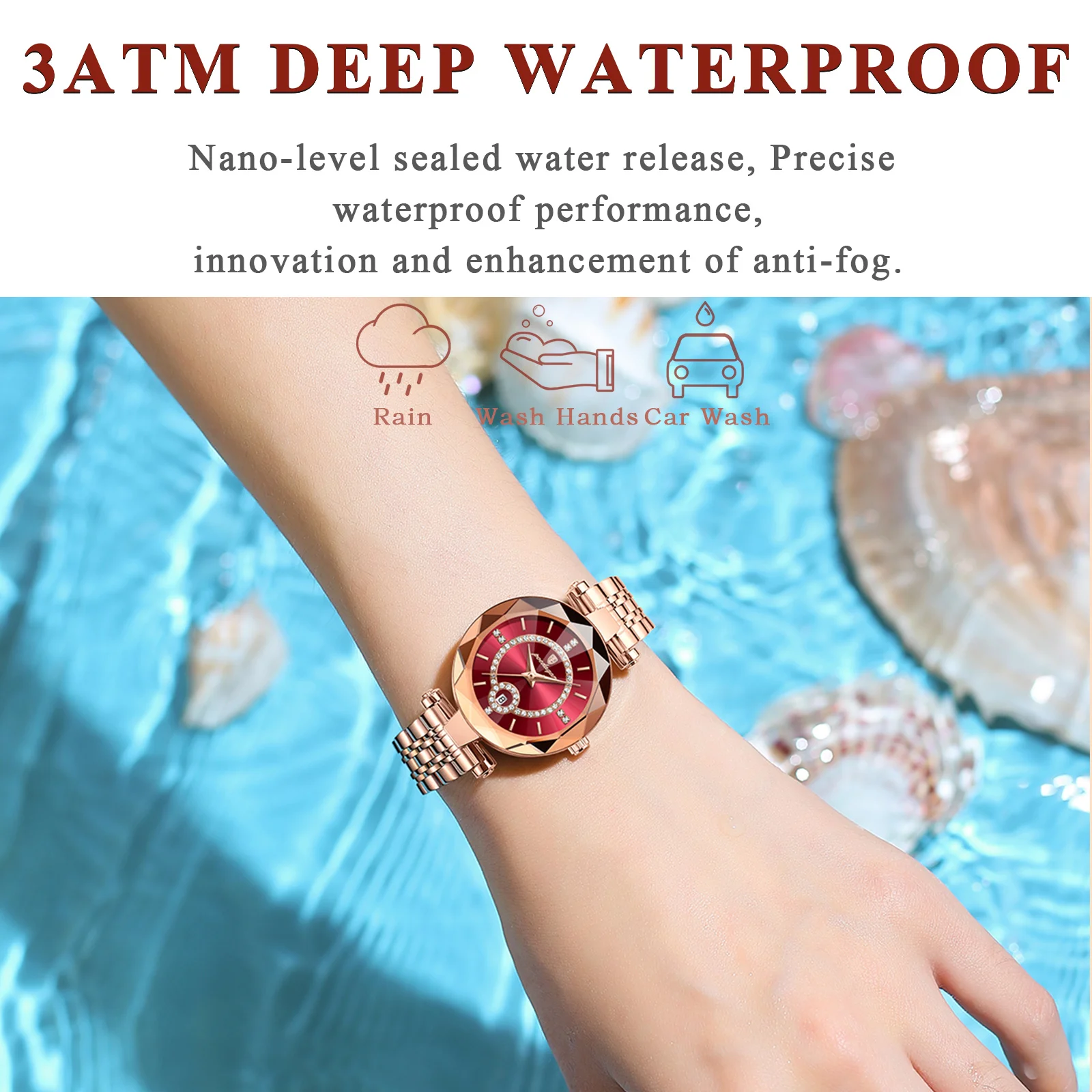 POEDAGAR Luxury Wrist Watch Elegant Waterproof Stainless Steel High Quality Ladies Watch Diamond Dress Women Quartz Watches+box