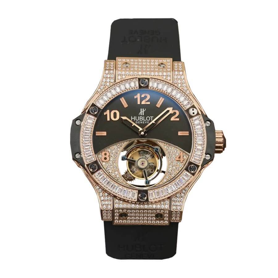 hublot classic fusion tourbillon best edition with diamond black dial replica