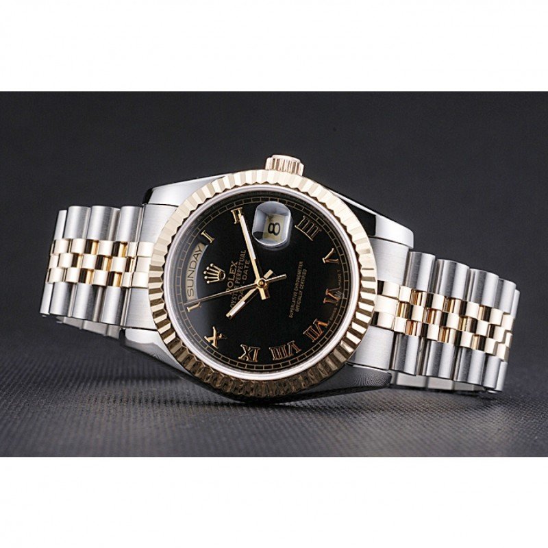 Superclone Rolex Day-Date 36mm Black Dial SRL78-fasswatch