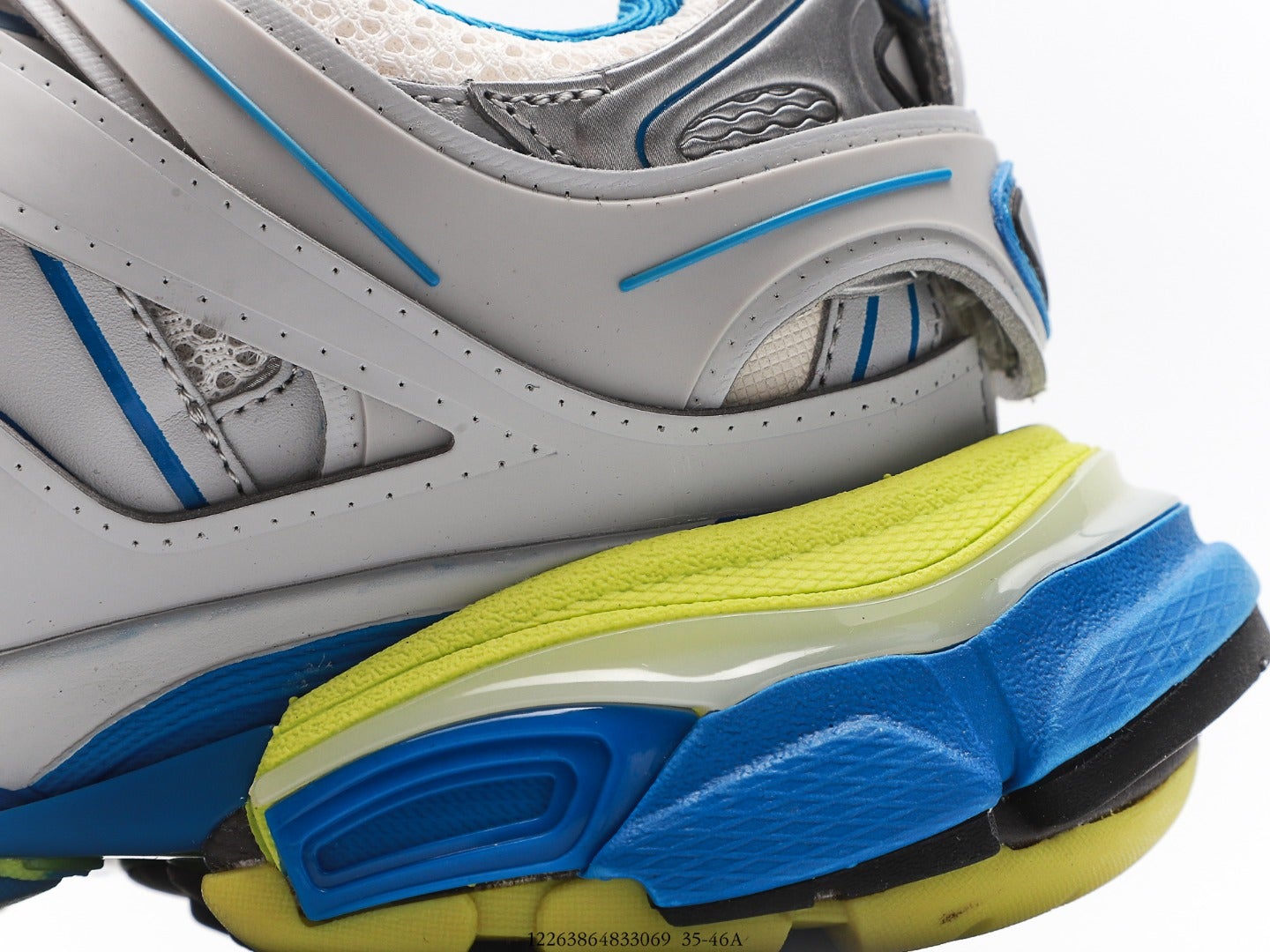 Balenciaga Track Trainer In Grey Blue Yellow、mysite、Cacoeks
