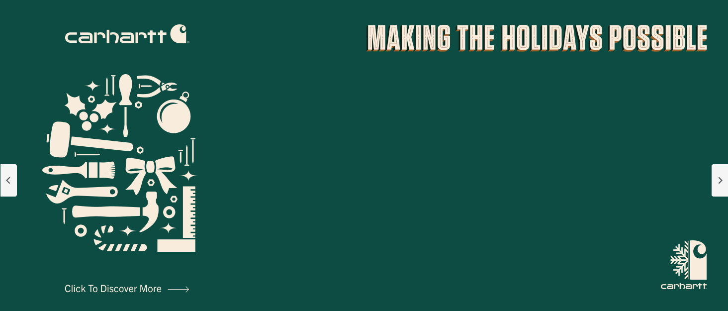 Rugged Carhartt workwear delivering comfort and strength through every holiday season.