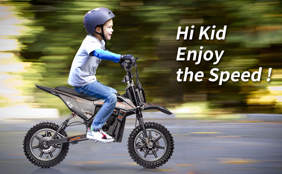 36V Kids Electric Dirt Bike, 350W, 15.5MPH, LED, 175lbs Max 36V Kids Electric Dirt Bike, 350W, 15.5MPH, LED, 175lbs Max