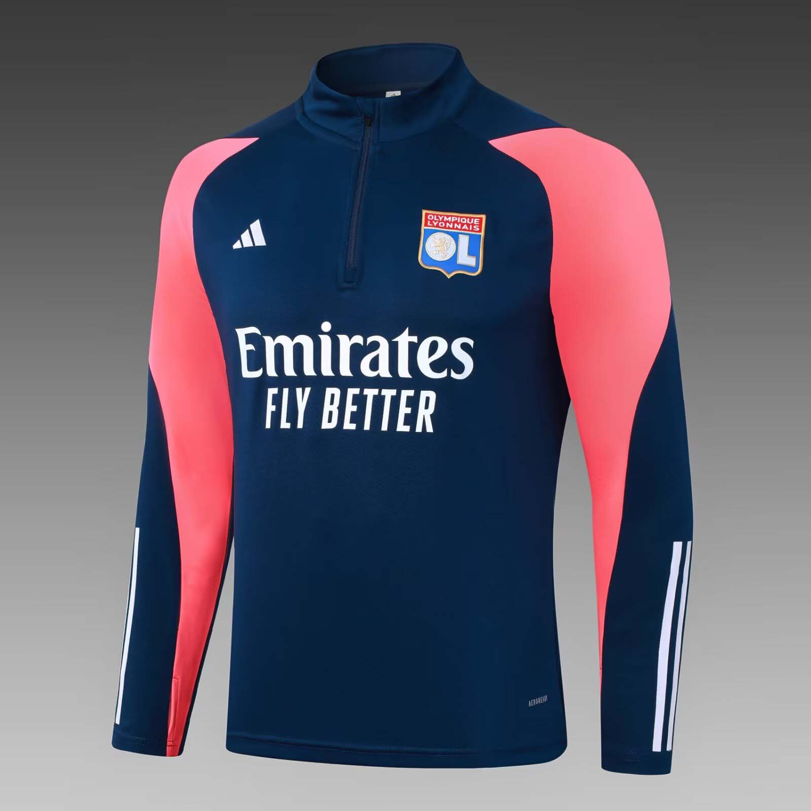 2023/2024 Lyon Half-Pull Training Suit Royal blue Football Shirt Set:football jersey mysite: unitedjerseyfootball 邓江浪:football