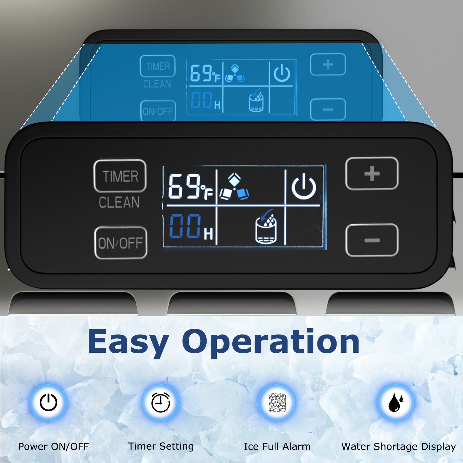 Eletriclife Under Counter Nugget Ice Maker with Self-Cleaning and 24H Timer