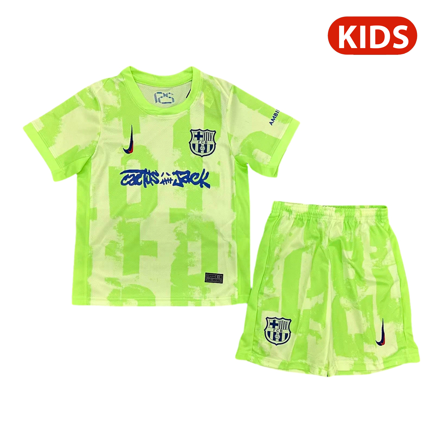 UltraTrikot-Barcelona x Travis Scott 24-25 Third Green Kids Kit