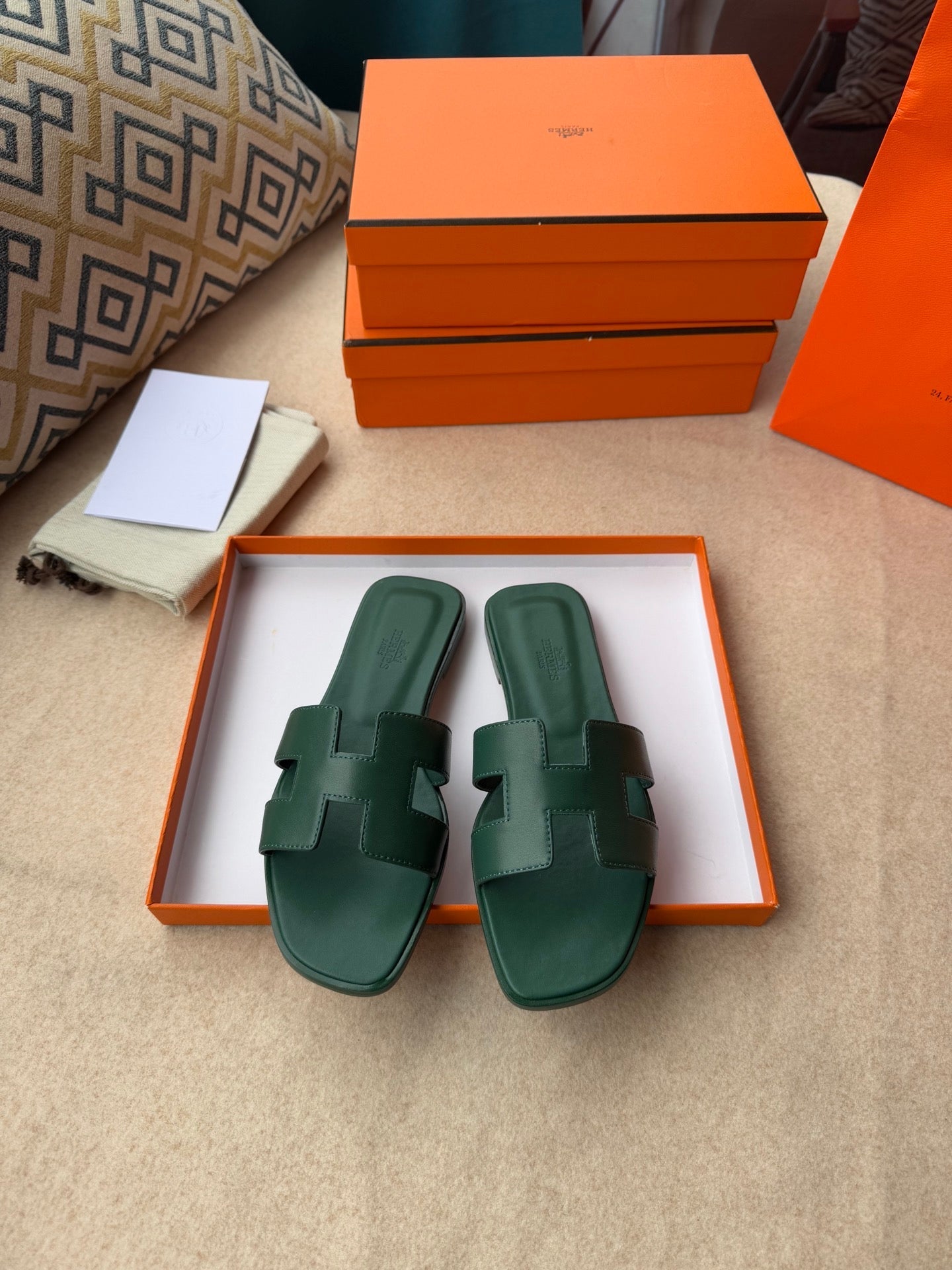 0RAN SANDALS IN FOREST GREEN CALFSKIN、mysite、Cacoeks