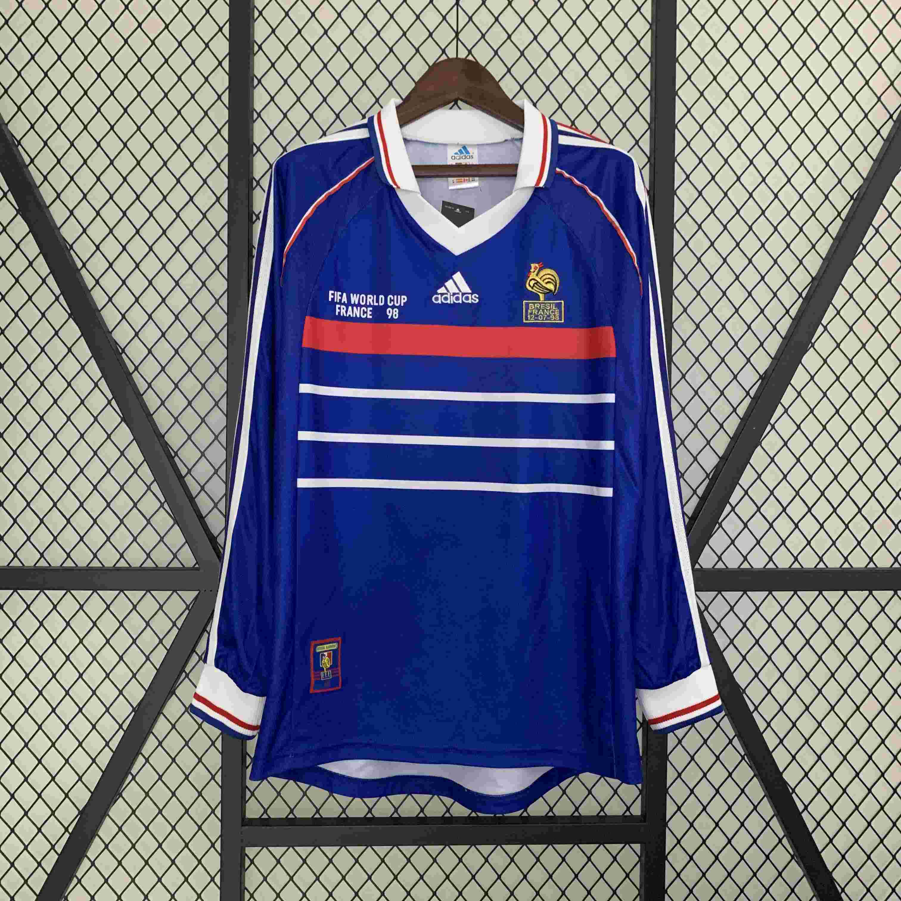 1998 Retro Long Sleeve France Home Football Shirt-mysite Custom Football Kit- Nextkits