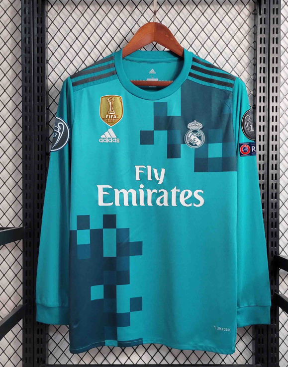 17/18 Retro Long Sleeve Real Madrid Third Football Shirt-mysite Custom Football Kit- Nextkits