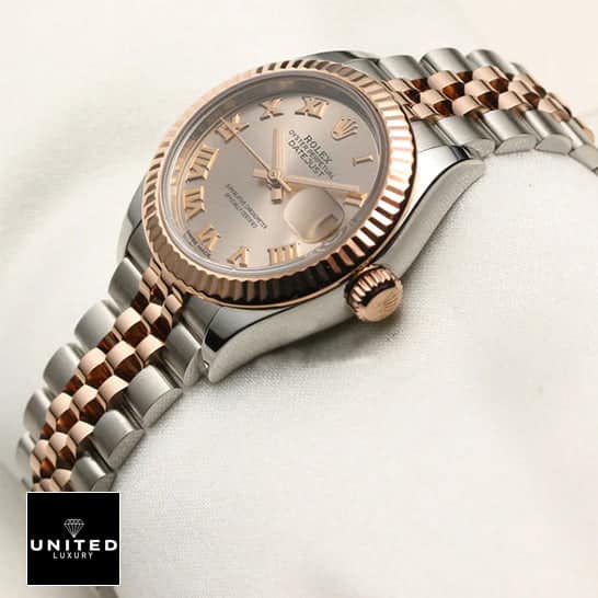 Rolex Datejust Roman 279171 Jubilee Bracelet Replica side view