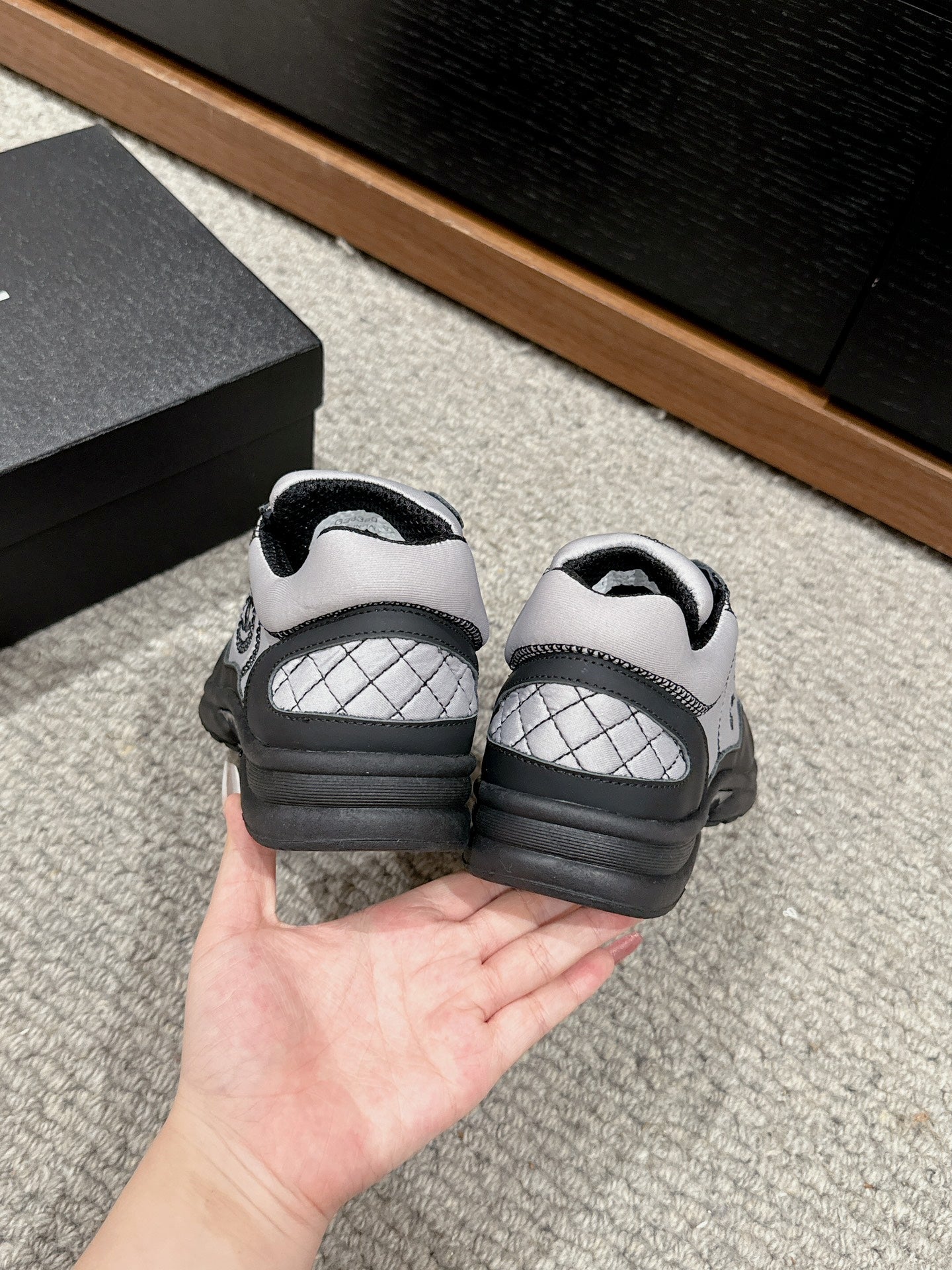 CLASSIC TRAINER IN GREY MIX BLACK FABRIC、mysite、Cacoeks