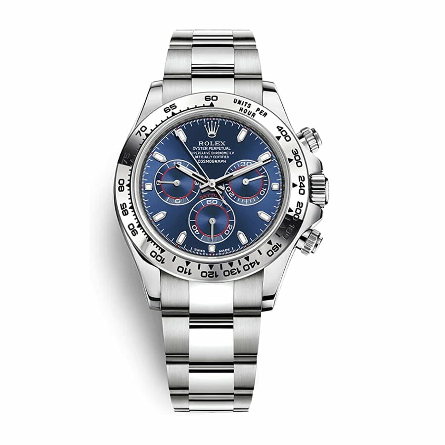 Daytona White Gold Blue Dial Replica-fasswatch