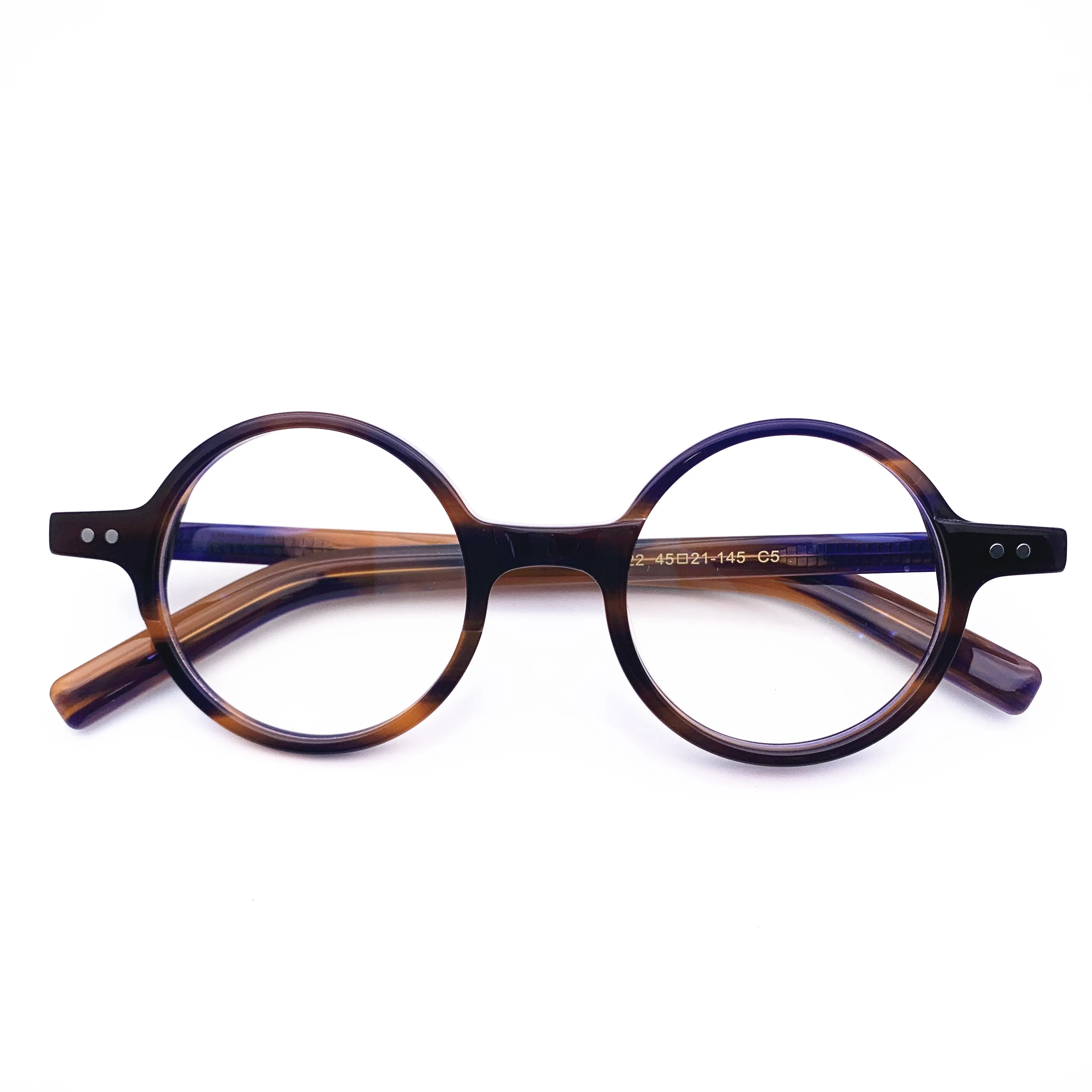 Belight Optiacl Acetate  Round Contrast Color Glasses Frame Men Women Prescription Eyeglasses Retro Optical  Eyewear HP222