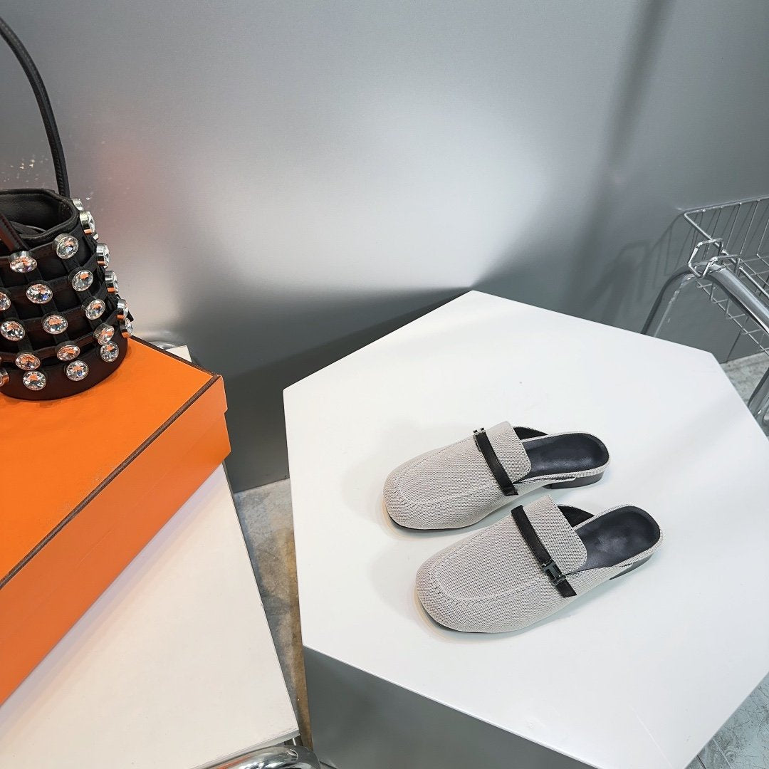 Lena Mule Gray Denim、mysite、Cacoeks