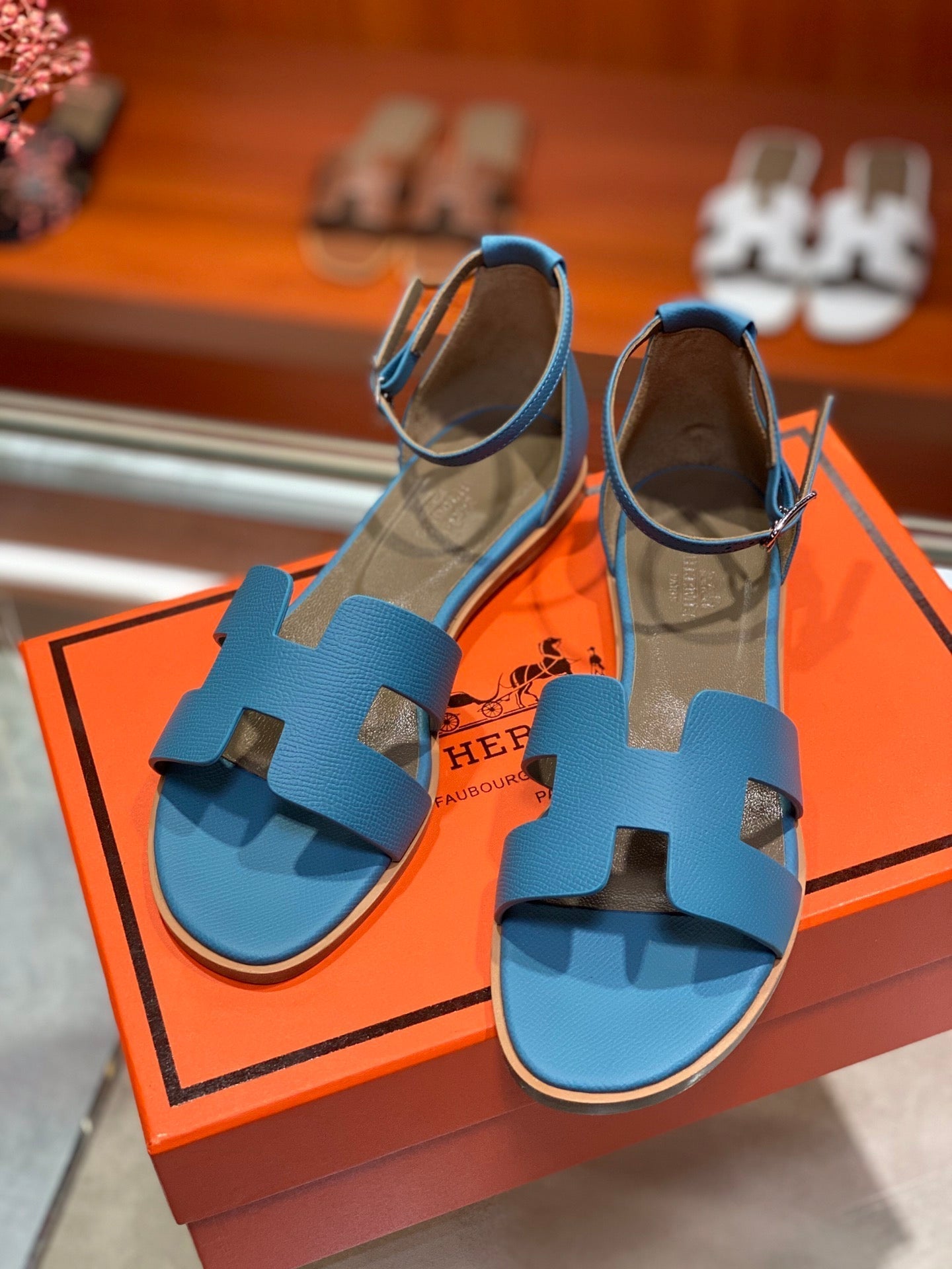 SANTORINI SANDAL CERULEAN CALFSKIN、mysite、Cacoeks