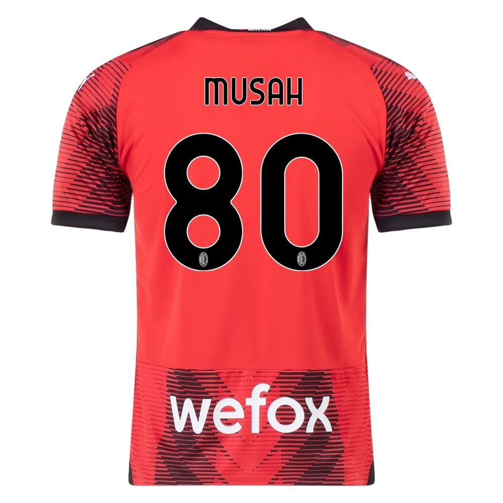 23/24 AC Milan #80 Yunus Musah Home Jersey-mysite Custom Football Kit- Nextkits