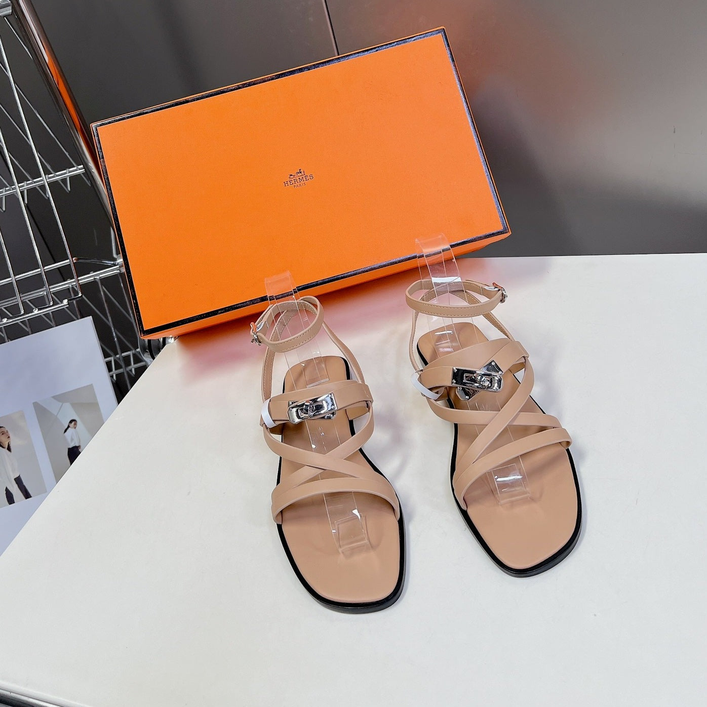 JUNE SANDAL BEIGE CALFSKIN、mysite、Cacoeks