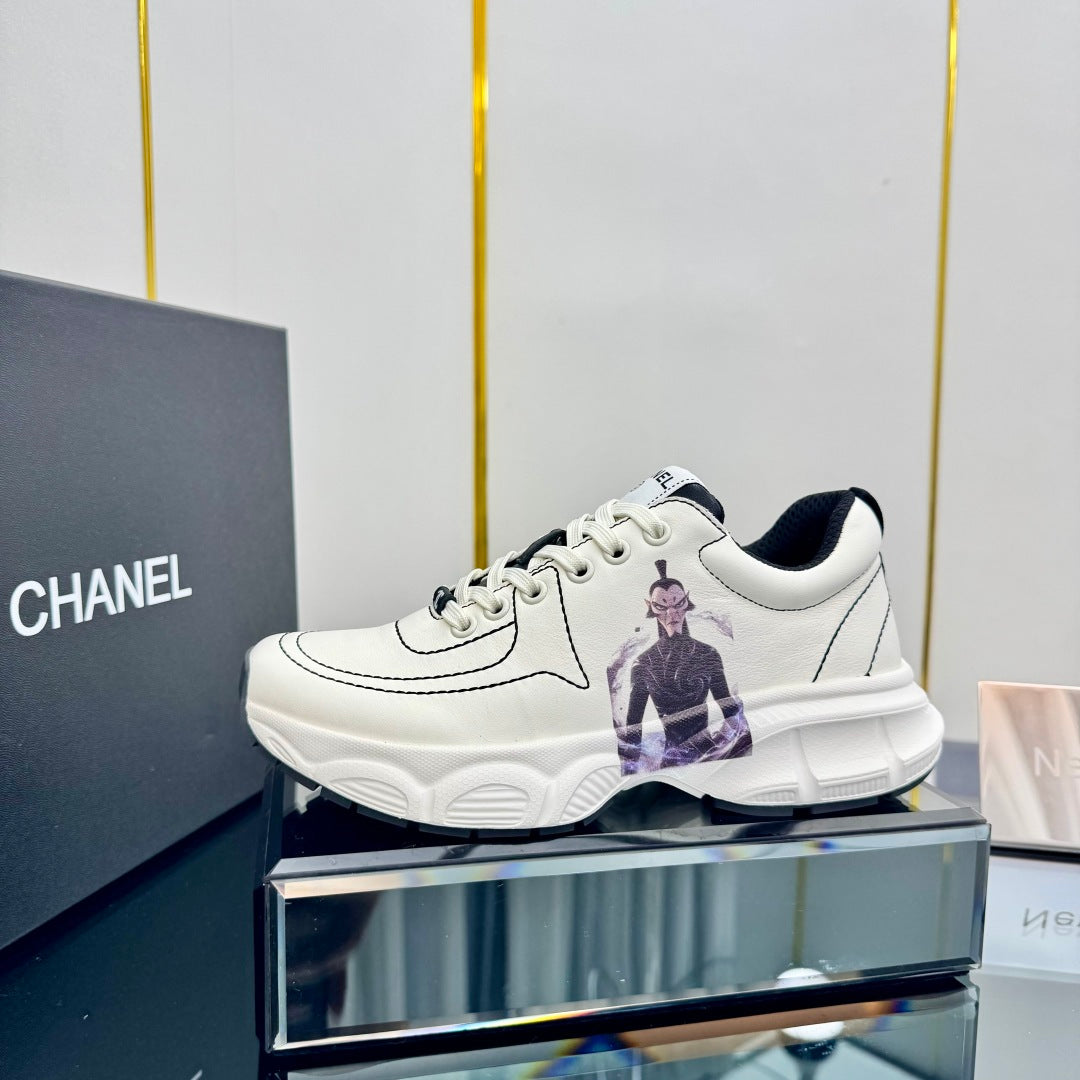 TRAINERS SNEAKER IN WHITE CALFSKIN WITH STICKER 238625、mysite、Cacoeks