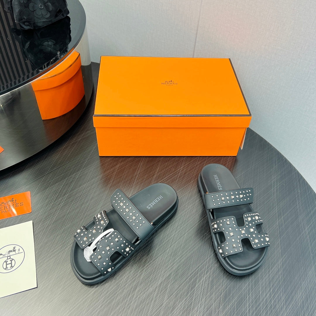 CHYPRE SANDAL BLACK CALFSKIN SPECIAL、mysite、Cacoeks