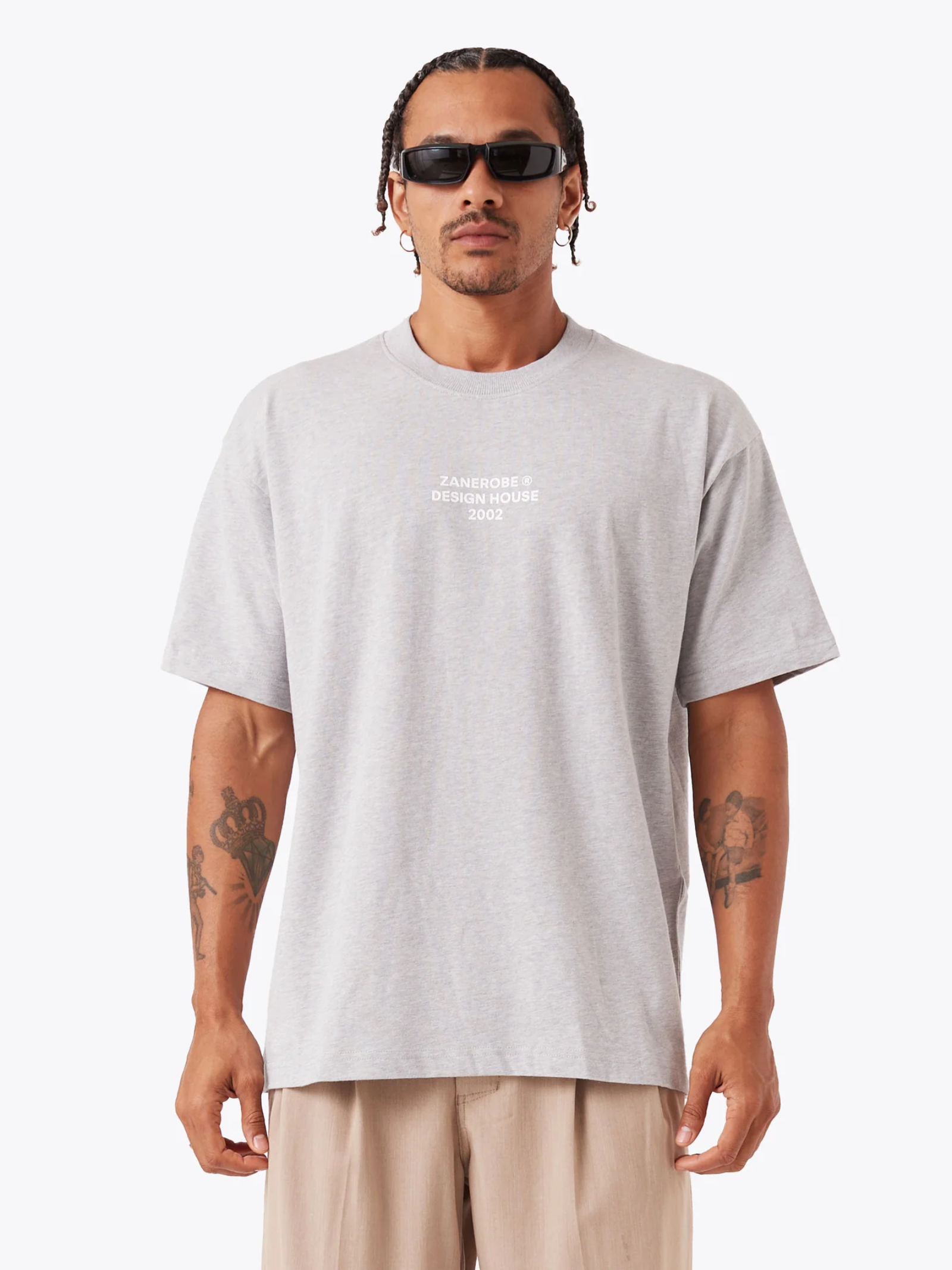 Design House Box Tee In Grey Marle