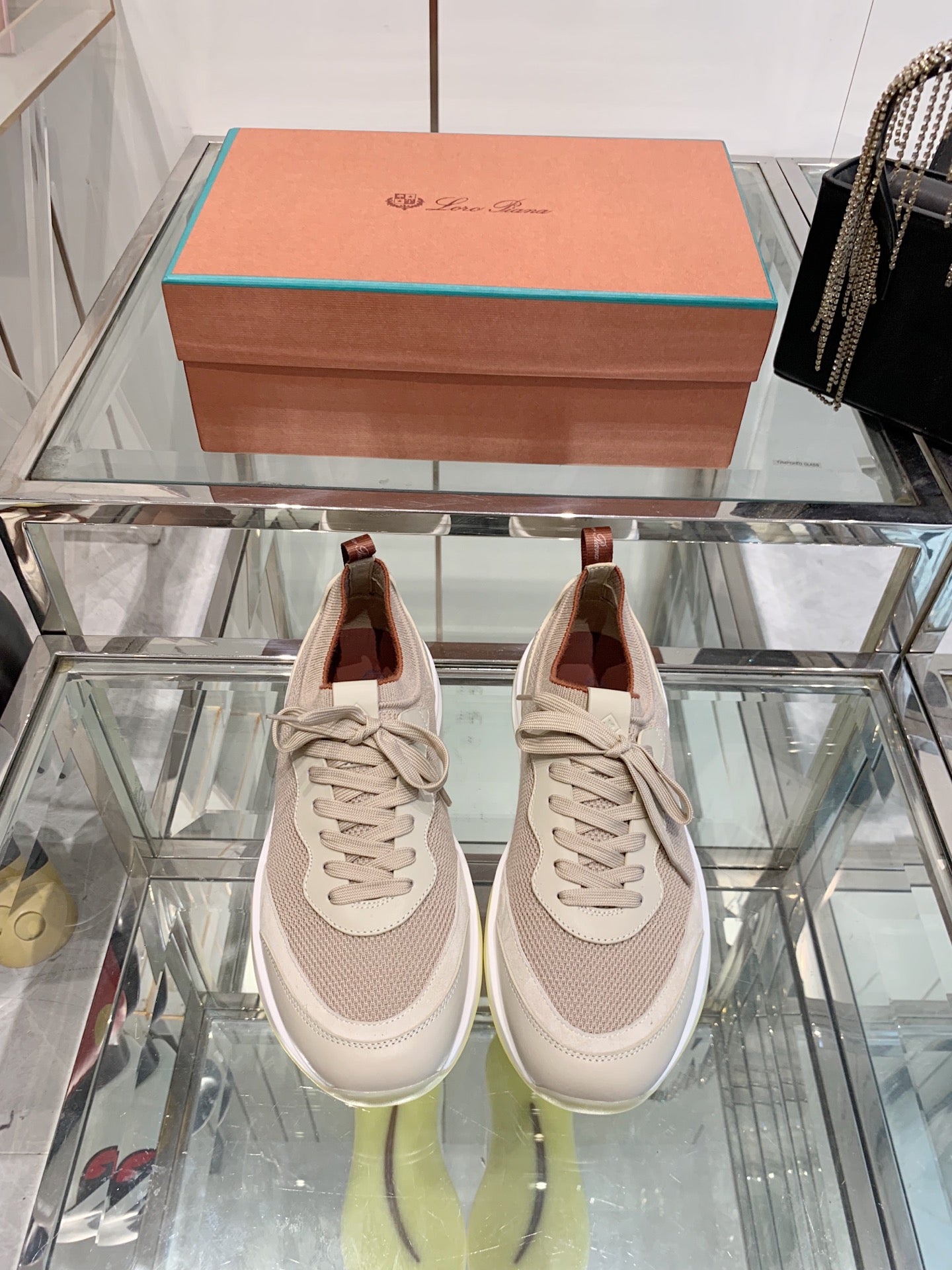 SNEAKER IN LIGHT PINK CANVAS MIX SUEDE WITH LAMBSKIN、mysite、Cacoeks