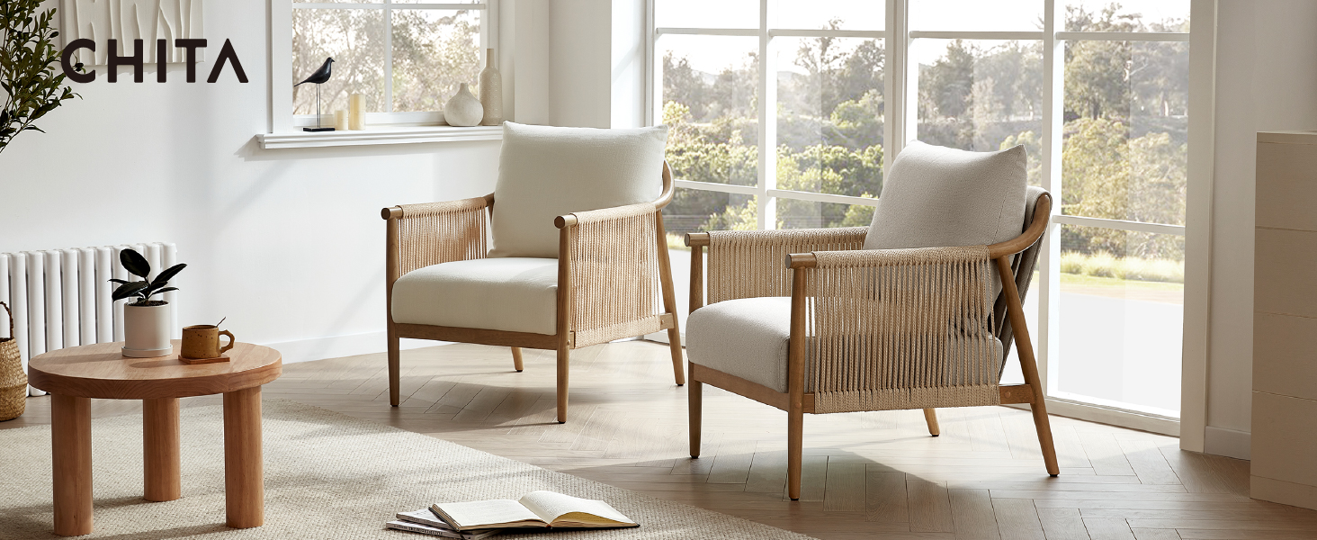 CHITA Braid Armchair, Modern Accent Chair for Living Room