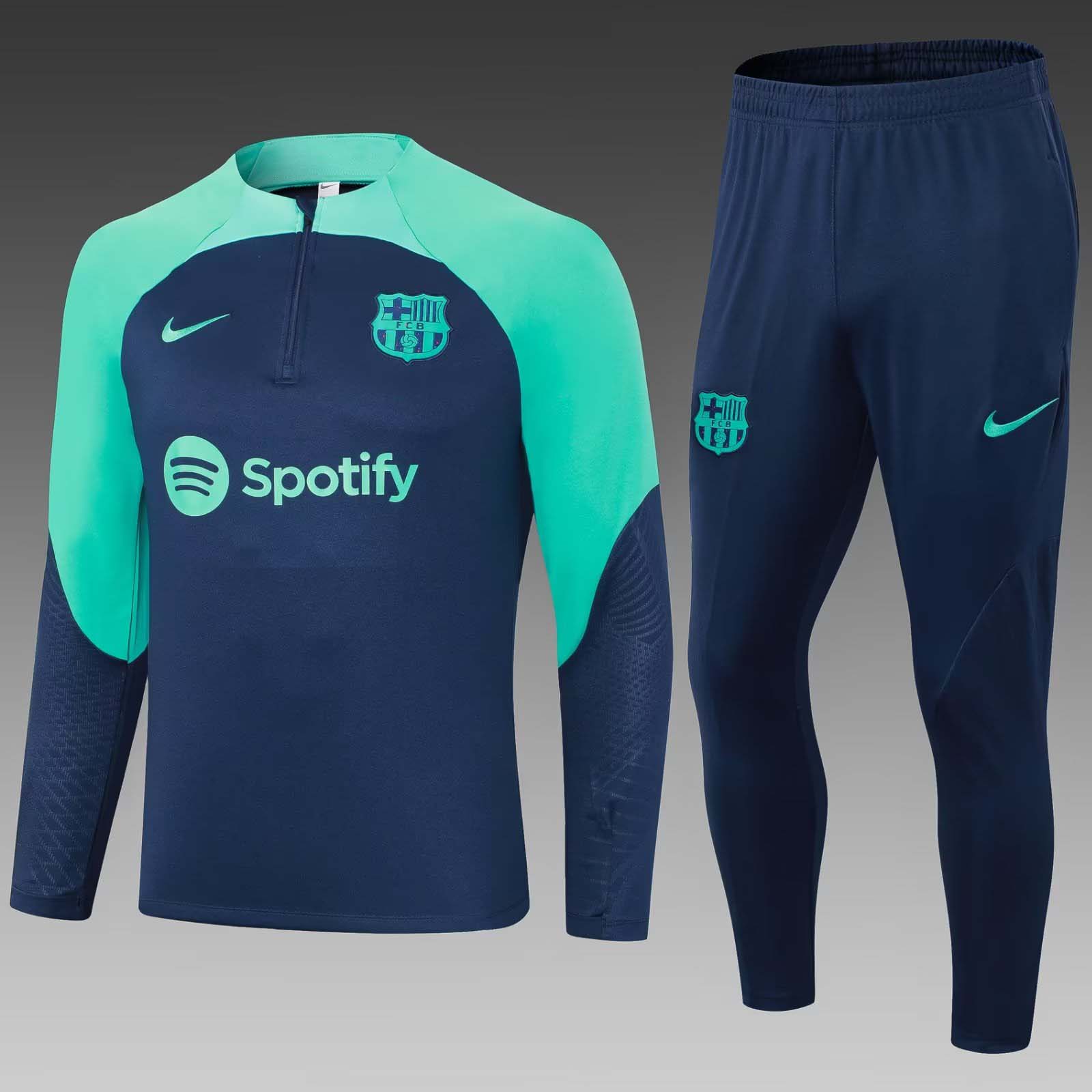 2023/2024 Barcelona Half-Pull Training Suit Royal blue Jersey Set:football jersey mysite: unitedjerseyfootball 邓江浪:football