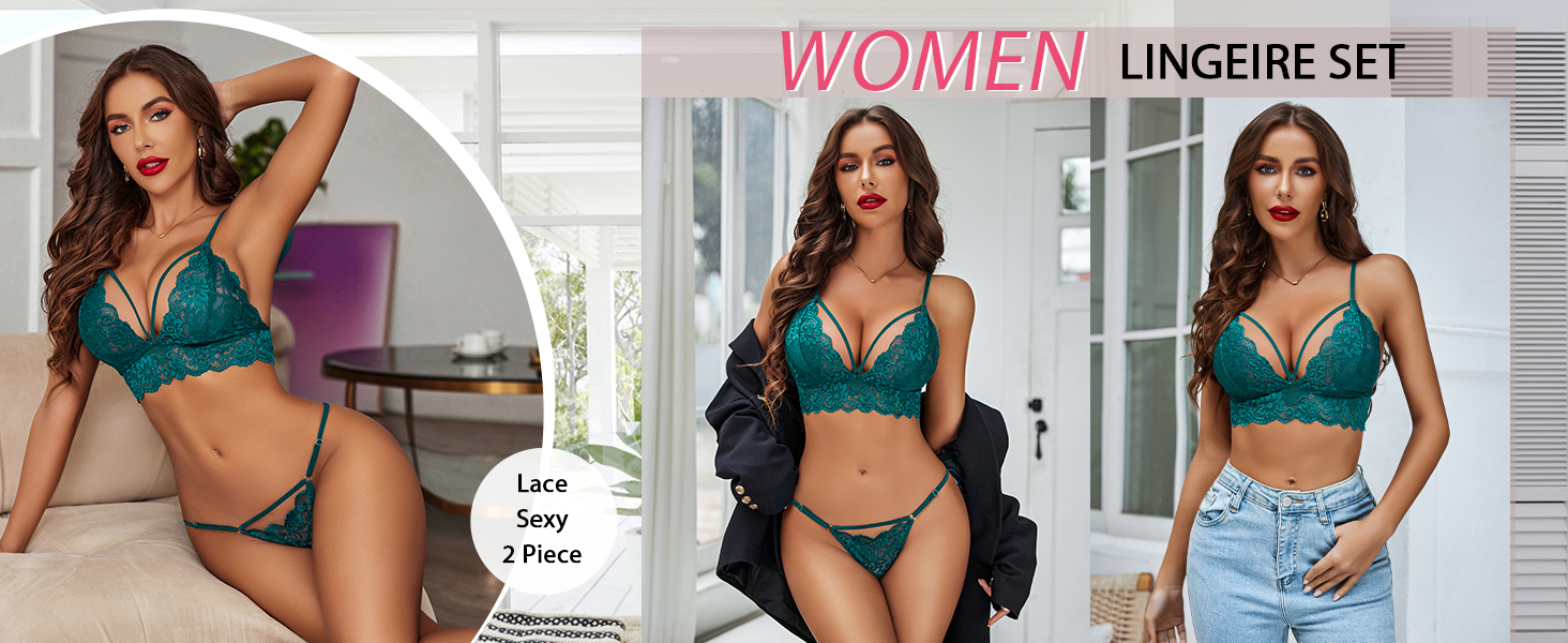 2 Piece Lace Sexy Bra and Panty Sets