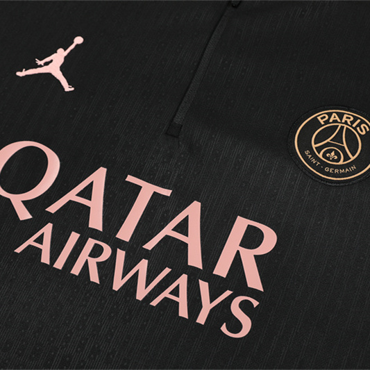 JerseysGala.com | Paris Saint-Germain PSG X JD 24-25 Long Sleeve Training Set - Player Version - Black and Pink -Customize Name, Number and Patch | Worldwide Shipping