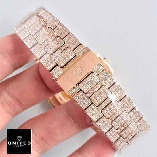 Patek Philippe Nautilus 5719/10G-010 Replica 2 Patek Philippe Nautilus 5719/10G-010 Replica Iced Out Bracelet