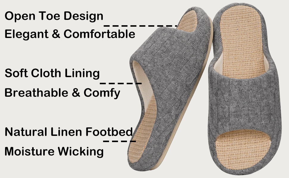 Breathable Open Toe Slippers for Women