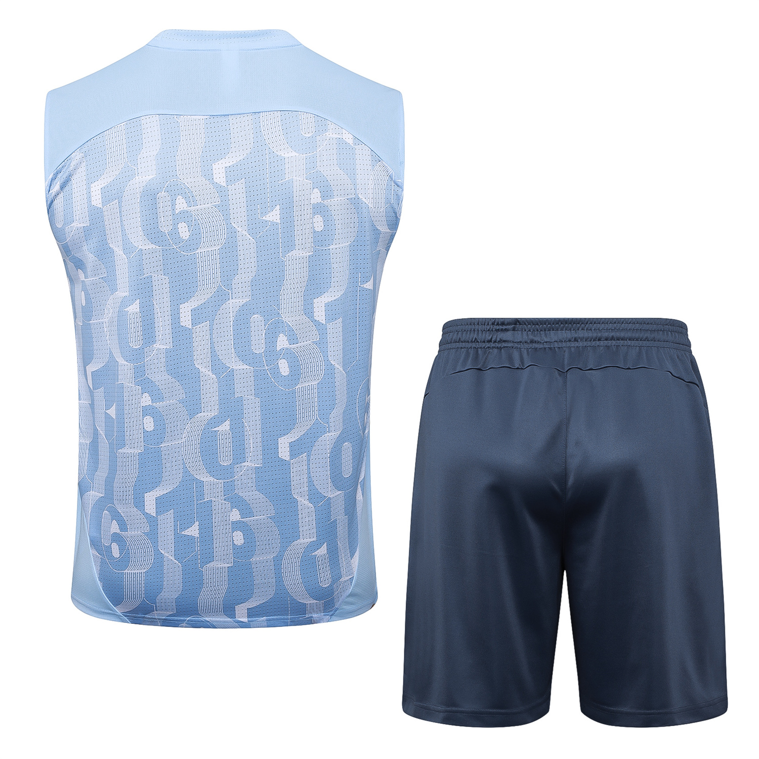 UltraTrikot-Manchester City 25-26 Vest Training Set - Sky Blue Vest and Deep Blue Shorts