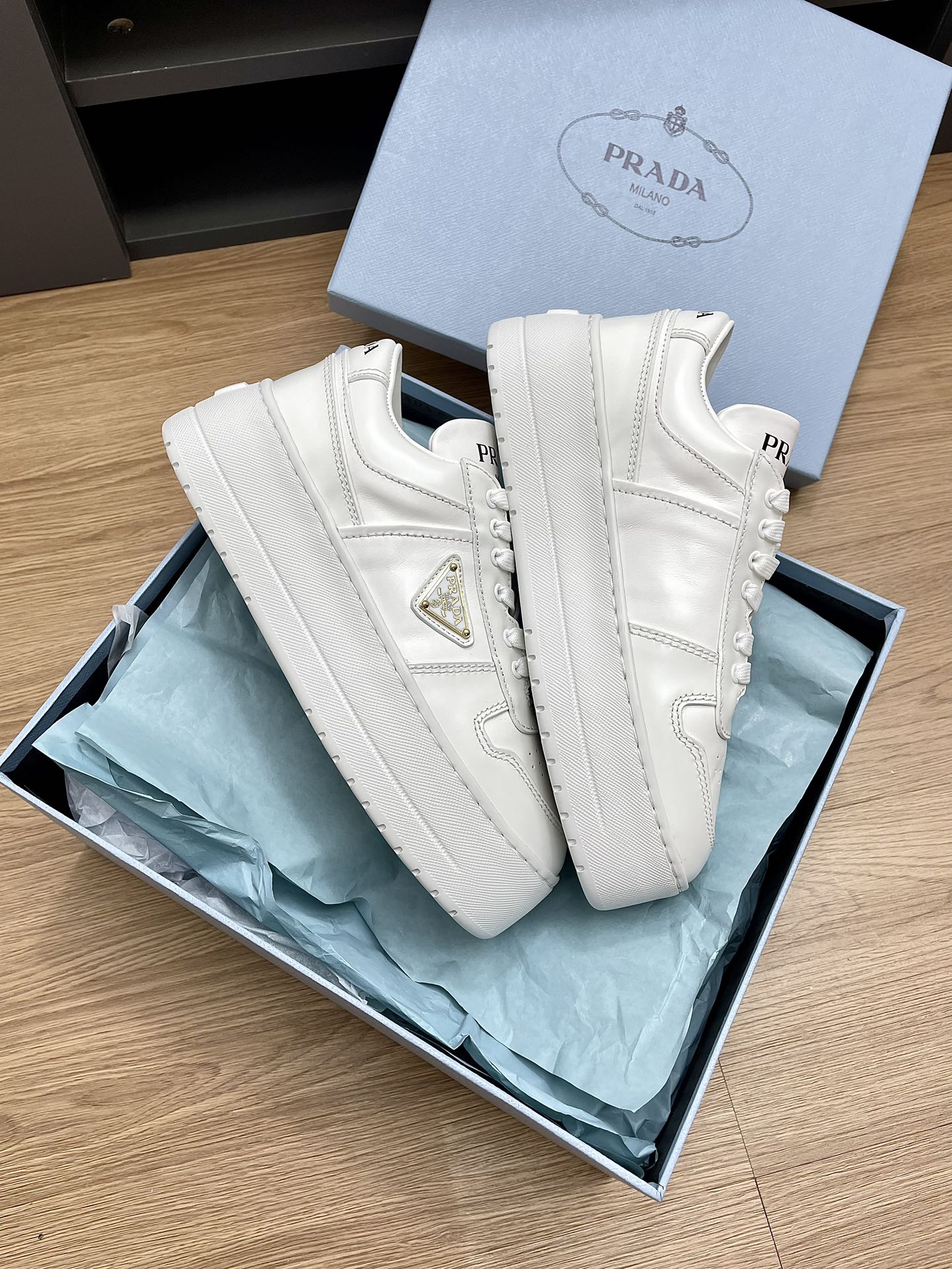 PRA DOWNTOWN BOLD SNEAKERS WHITE CALFSKIN、mysite、Cacoeks