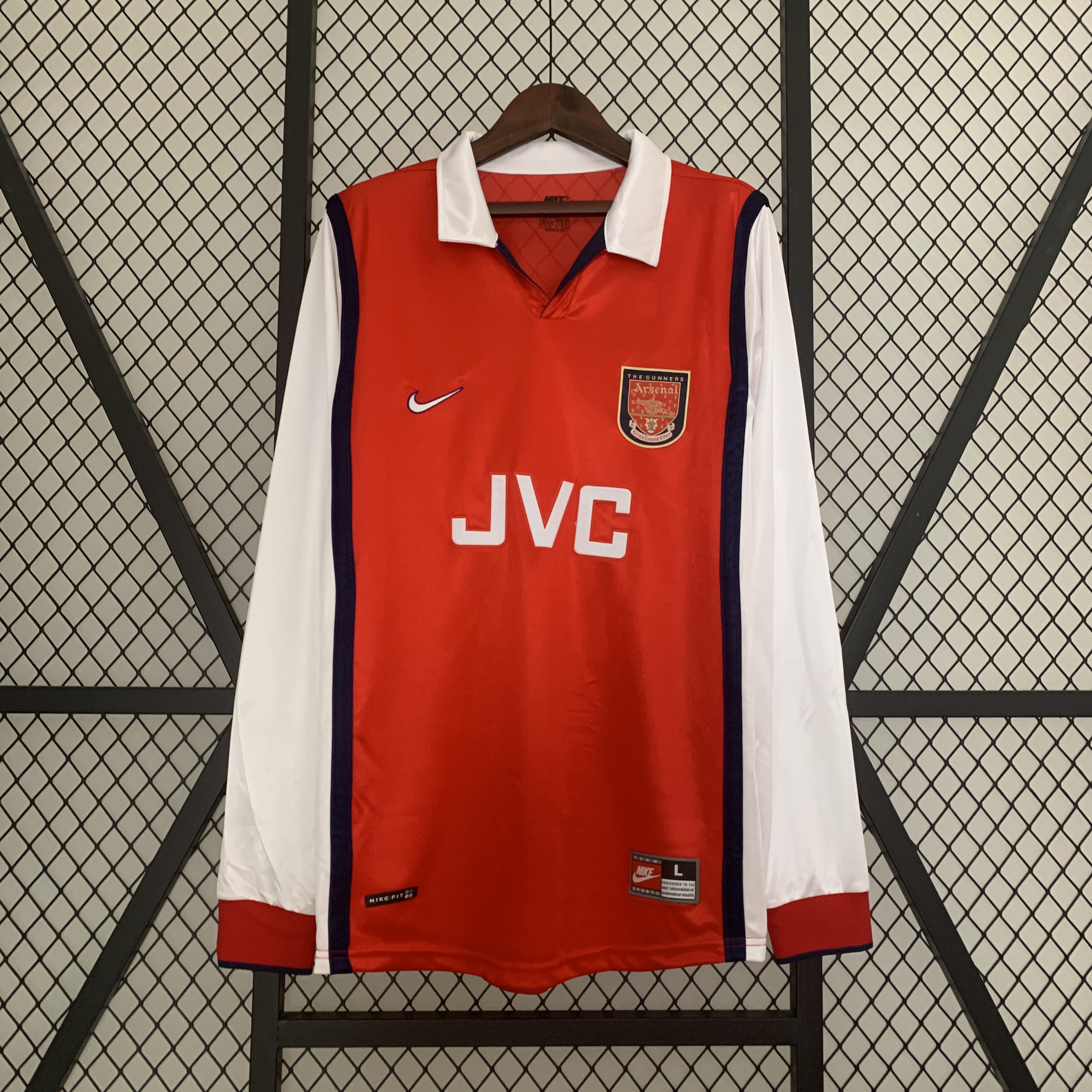 Higojerseys-Retro Arsenal 98-99 Home Long Sleeve Jersey