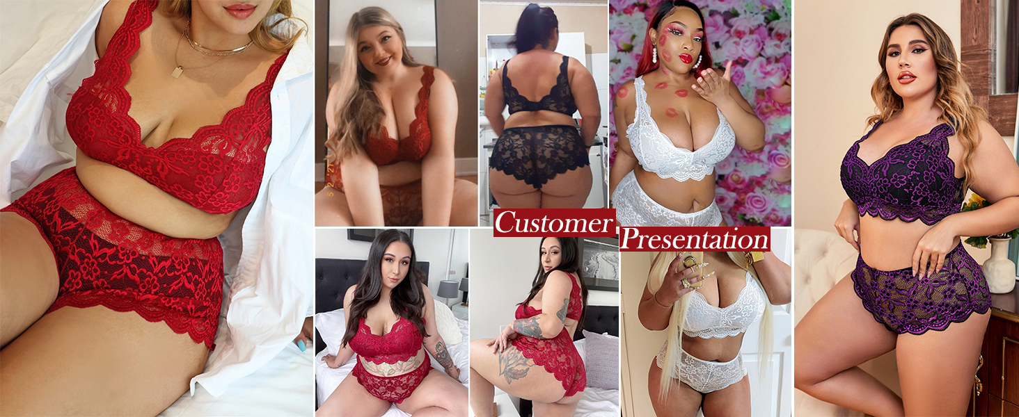 plus sizepanty and bra sets for women