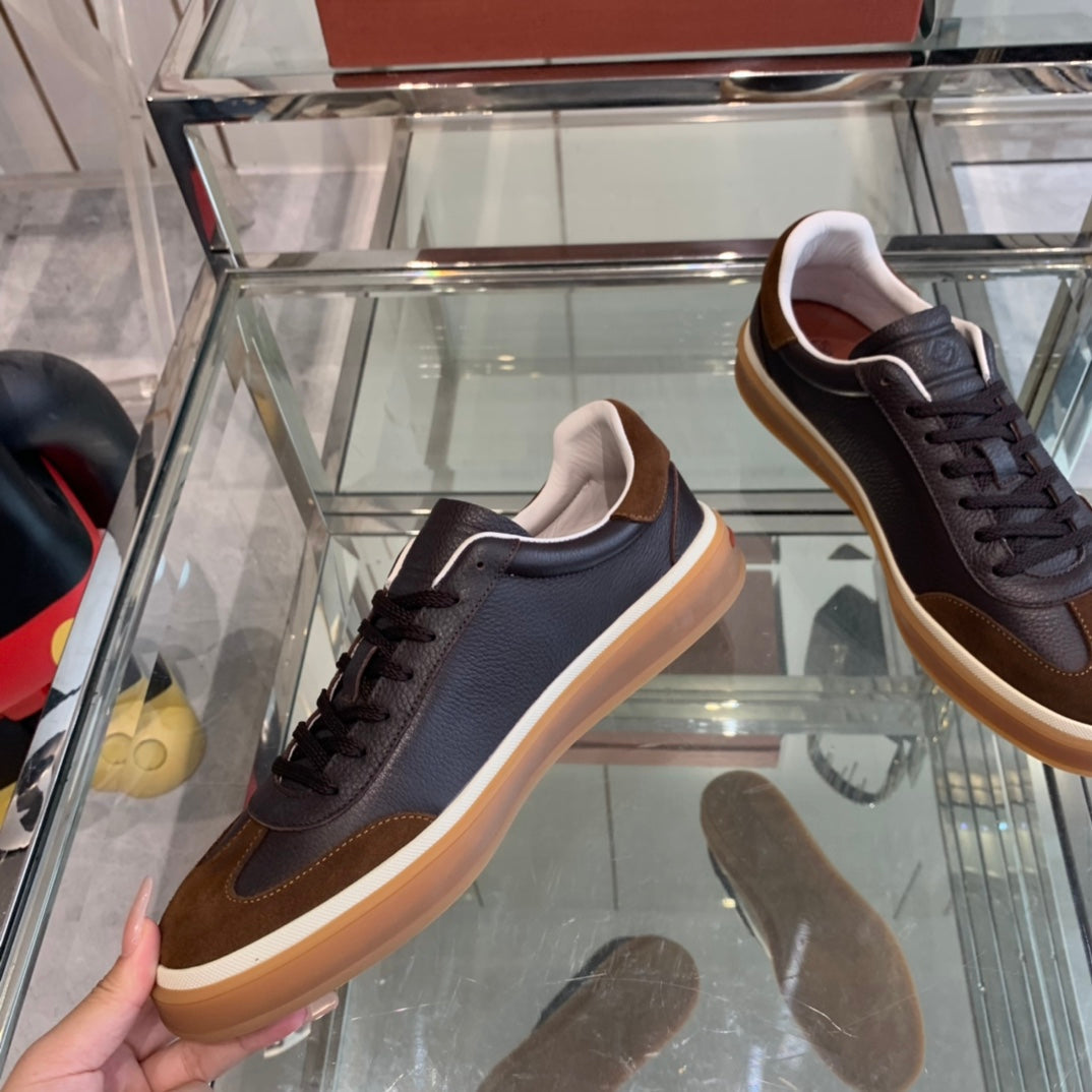 LP TENNIS WALK SNEAKERS ANCHOR AND BROWN CALFSKIN、mysite、Cacoeks