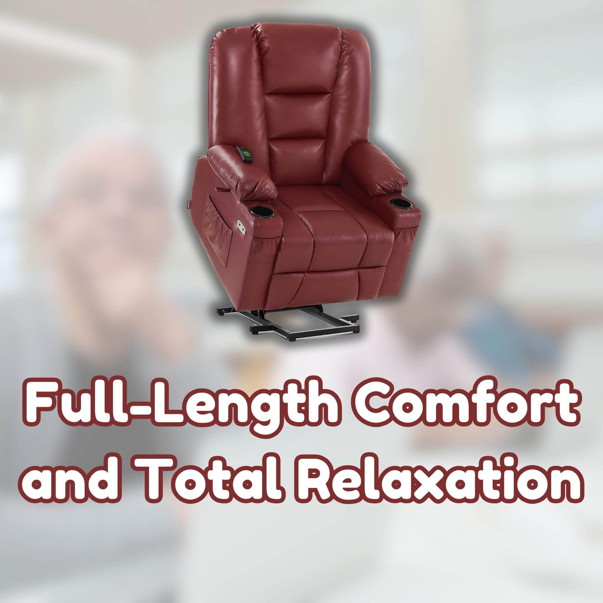 MCombo Power Lift Recliner Chair Sofa: Full-Length Comfort and Total Relaxation