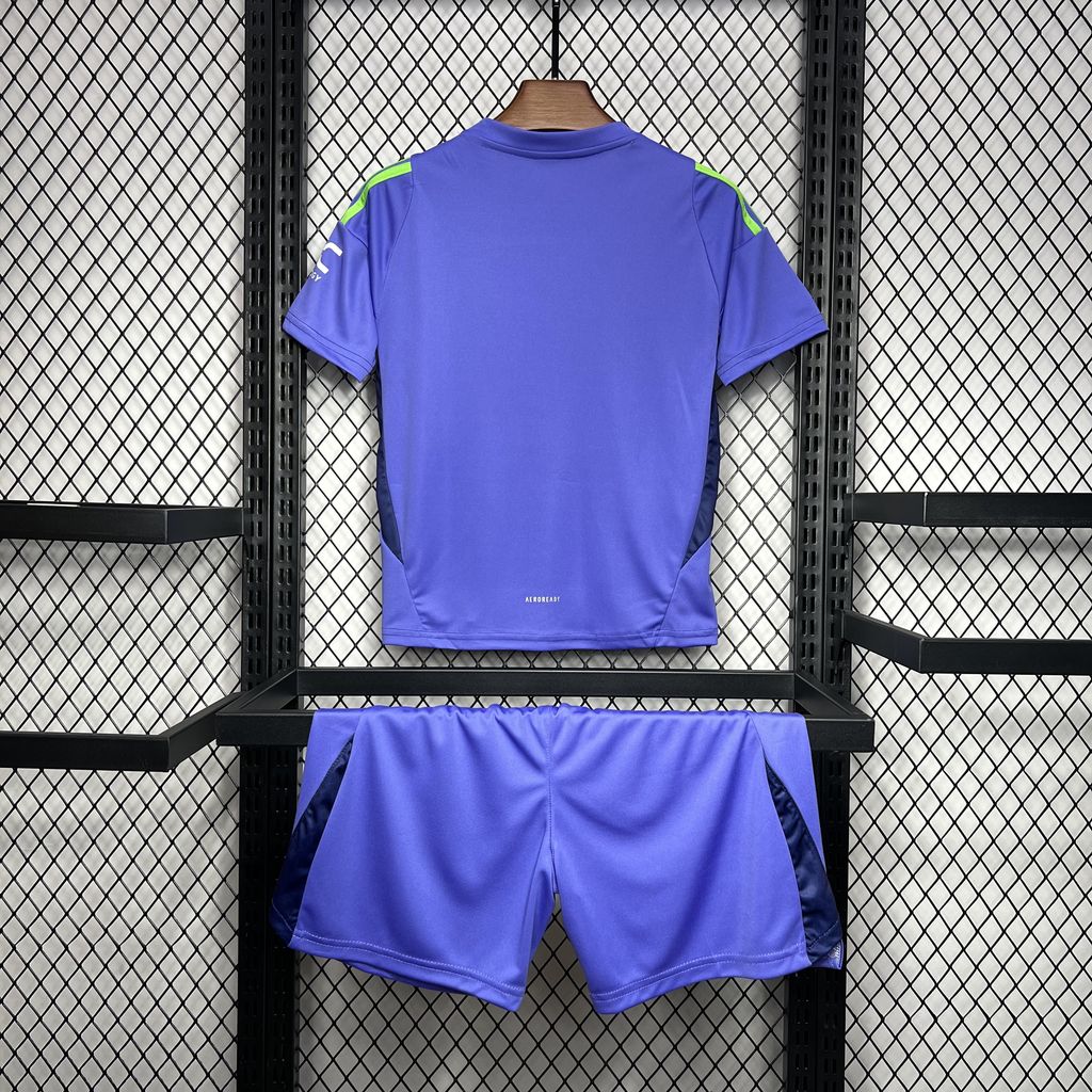 Higojerseys-Manchester United 24-25 Purple Goalkeeper Kids Kit