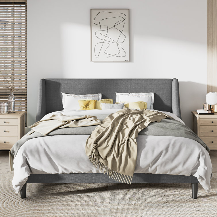 Bowdoin Upholstered Wingback Platform Bed