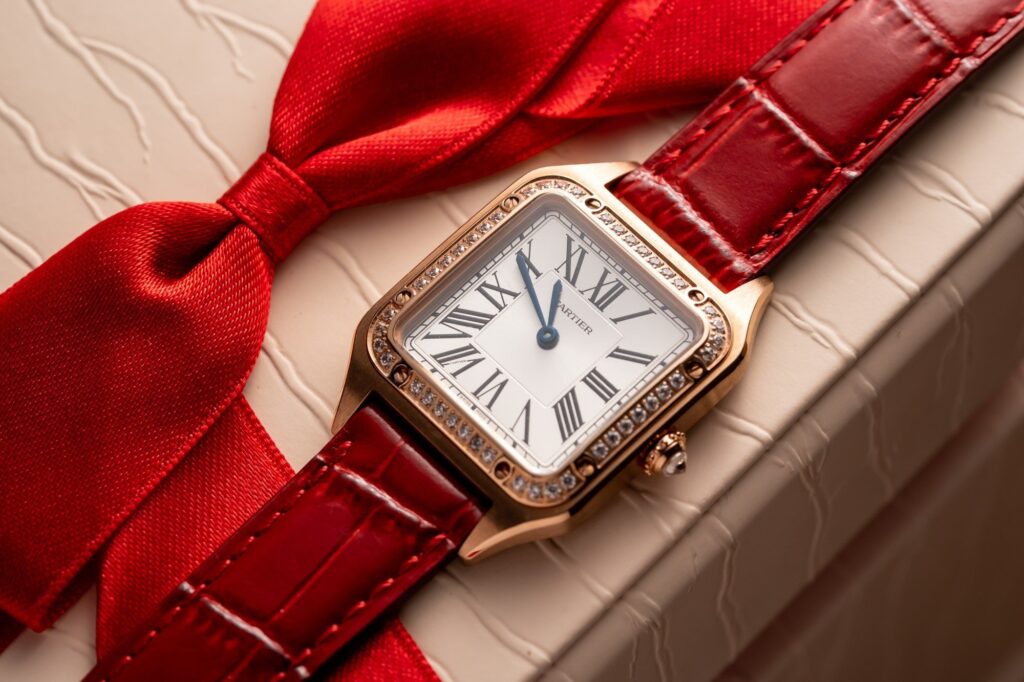 Đồng Hồ Cartier Santos Dumont WJSA0017 Replica 11 Màu Đỏ 38x27 (4)