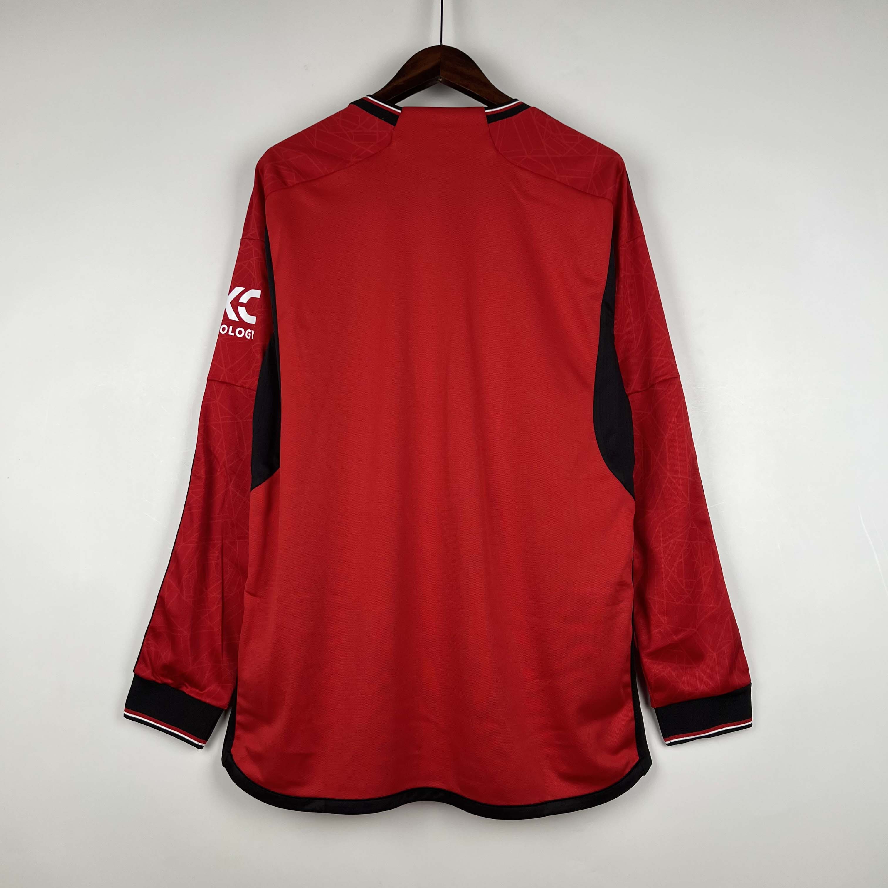 2023/2024 Long Sleeve Manchester United Home Football Shirt 1:1 Thai Quality:football jersey mysite: unitedjerseyfootball 邓江浪:football