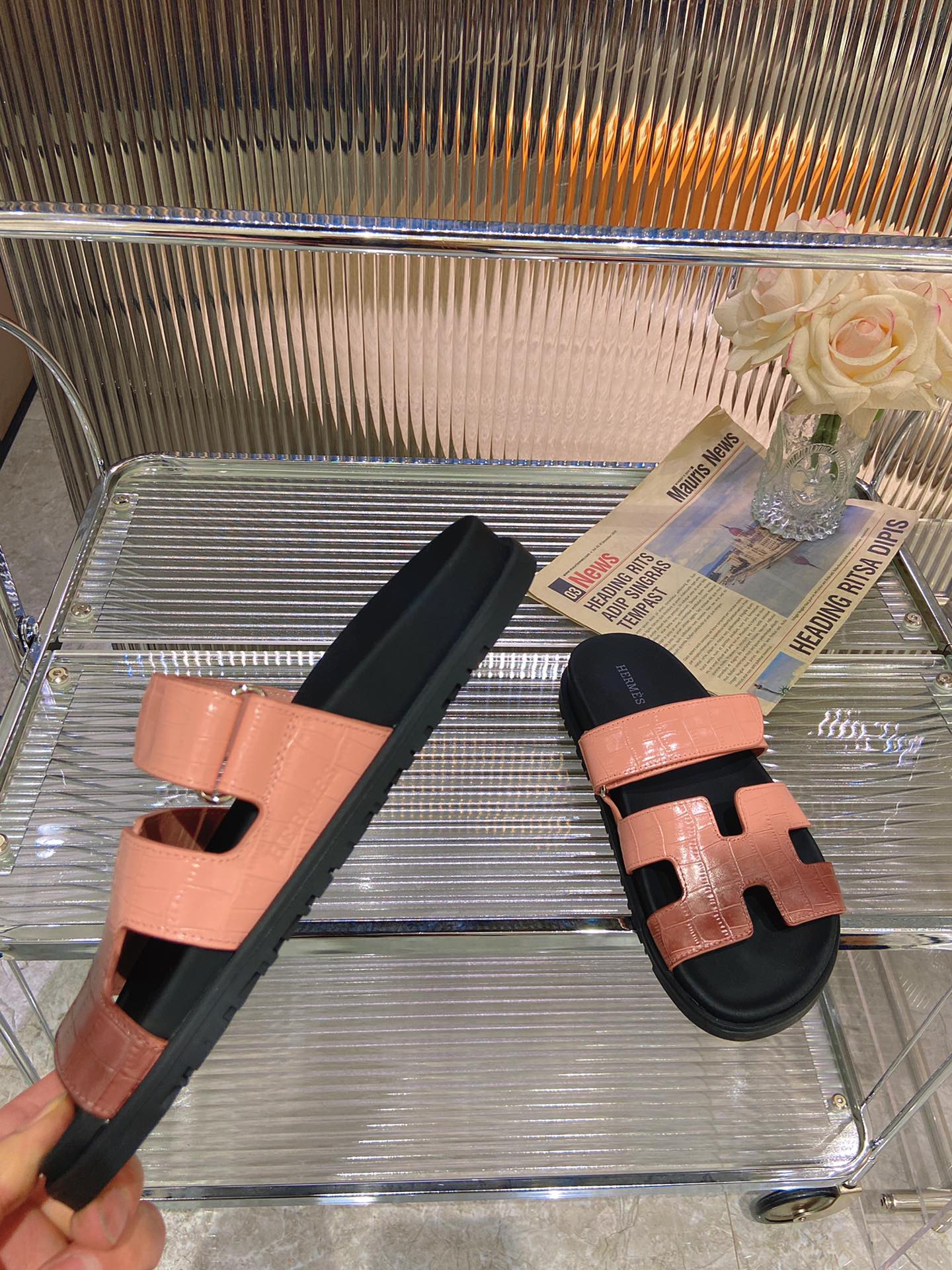 CHYPRE SANDAL OMBRE LIGHT PINK BROWN CALFSKIN、mysite、Cacoeks